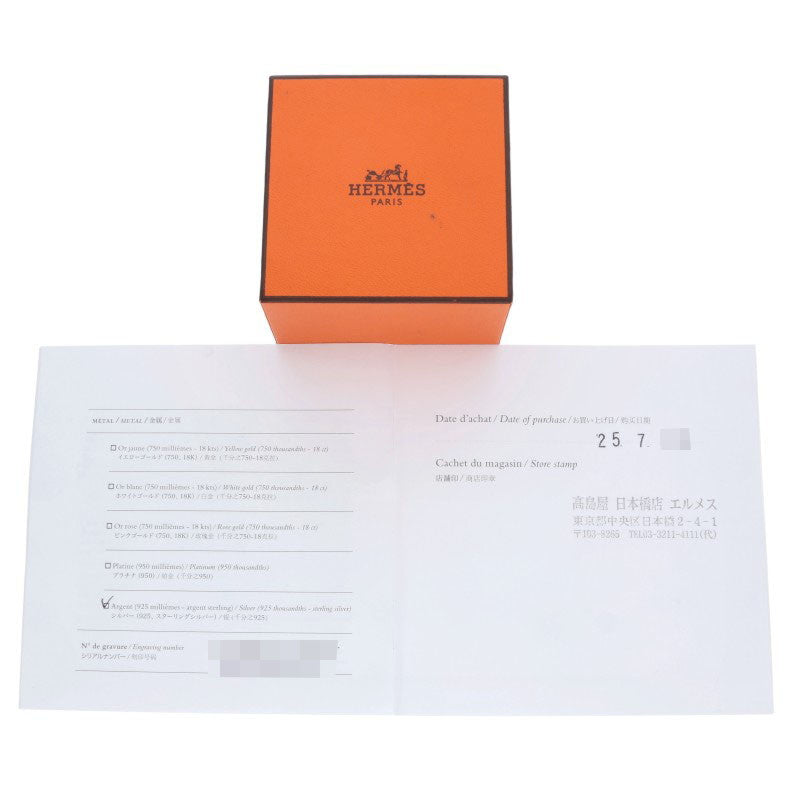HERMES Croisette Sterling Silver Ring Size ONE SIZE