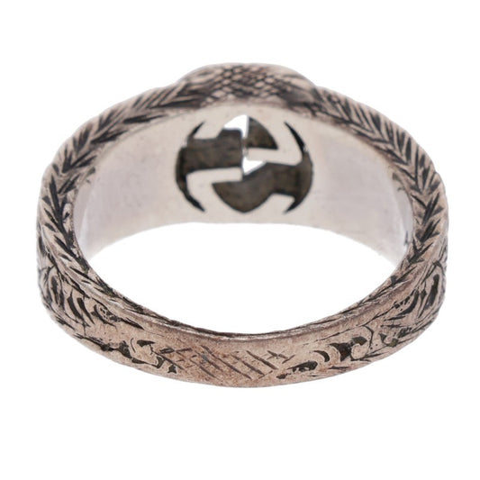 GUCCI Interlocking G Sterling Silver Ring Size ONE SIZE