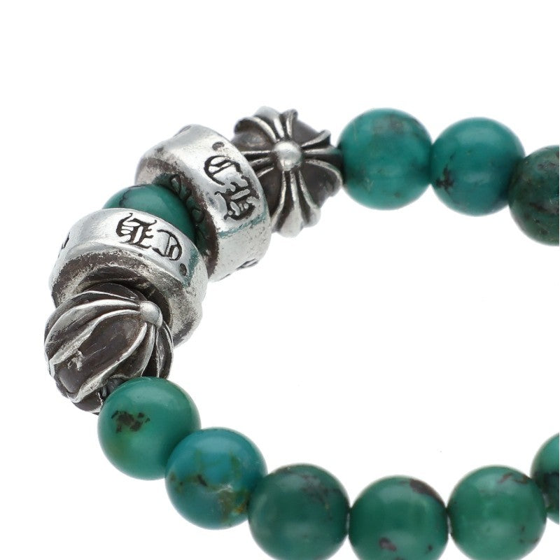Chrome Hearts BEAD RING Turquoise Silver Ring Size ONE SIZE