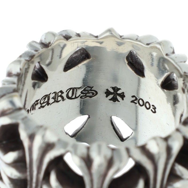 Chrome Hearts CEMETERY Cross 925 Silver Ring Size ONE SIZE