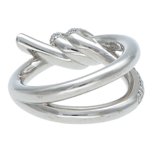 TIFFANY&Co. Knot 18K White Gold Diamond Ring Size ONE SIZE