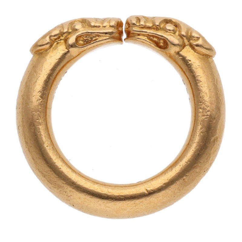 Chrome Hearts 22K Double Dog Gold Ring Size ONE SIZE