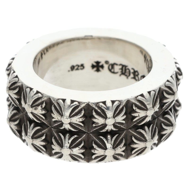 Chrome Hearts PETE PUNK DOUBLE Row Silver Ring Size ONE SIZE