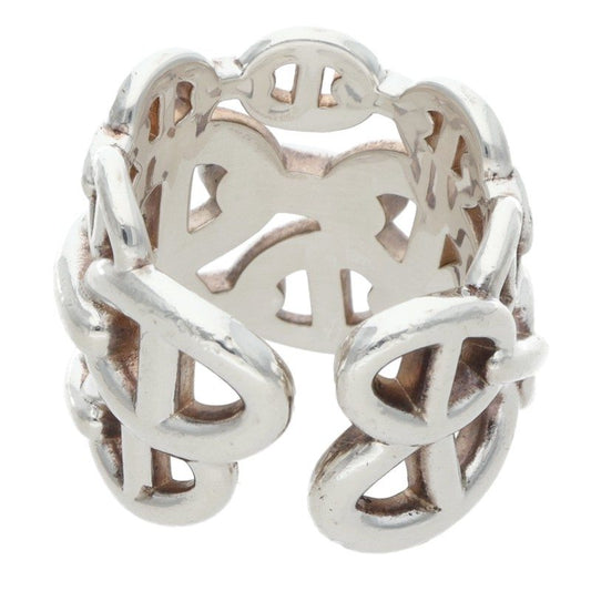 HERMES Chaine d'Ancre Enchainee GM Silver Ring Size ONE SIZE