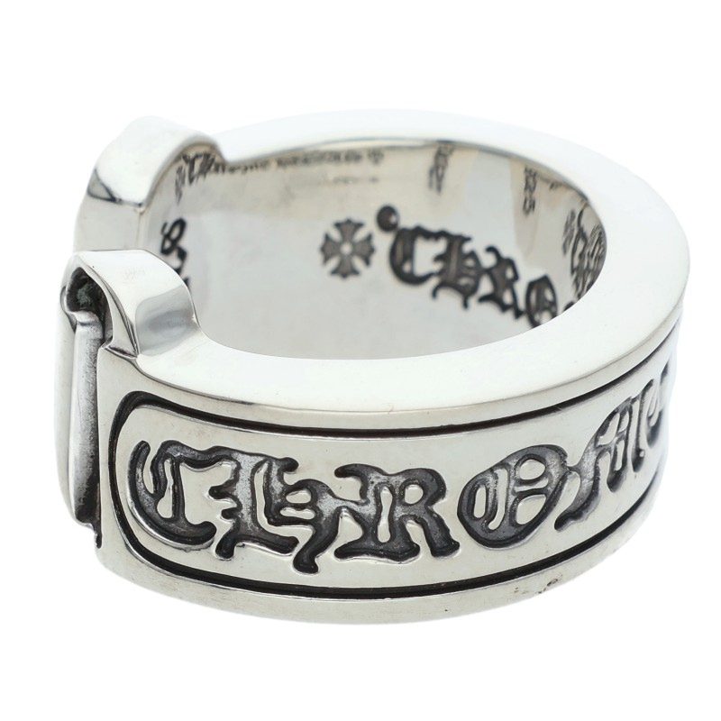 Chrome Hearts LG SCROLL LABEL Silver Ring Size US 4.5