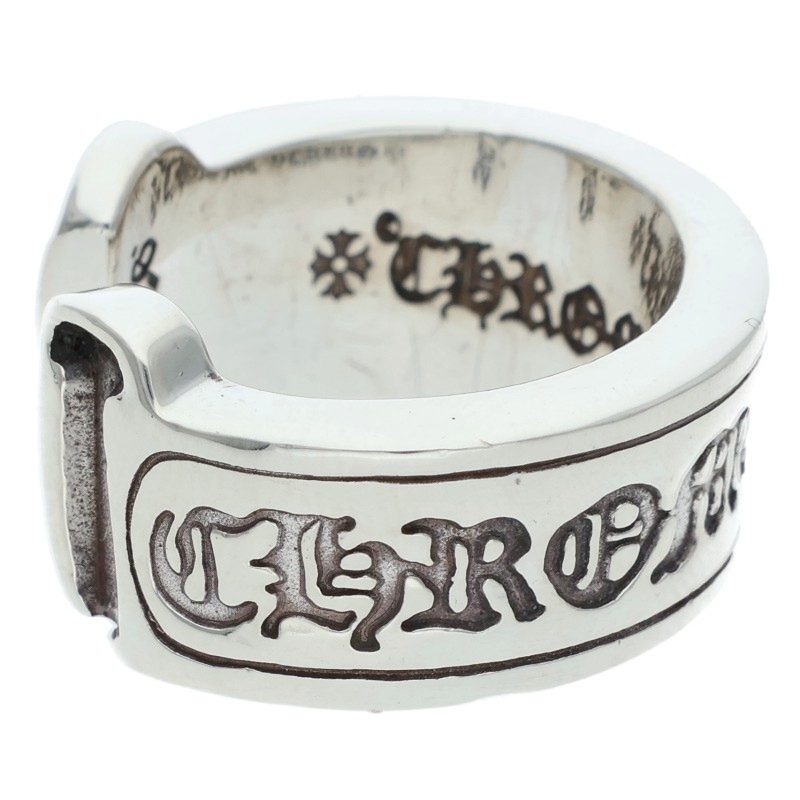 Chrome Hearts LG SCROLL LABEL Ring Silver Size JP 6 (Silver 11.37g)