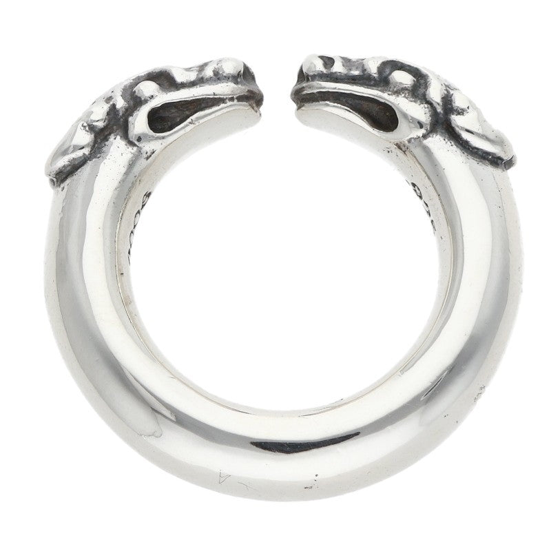 Chrome Hearts DOUBLE DOG RING Silver Ring Size US 4