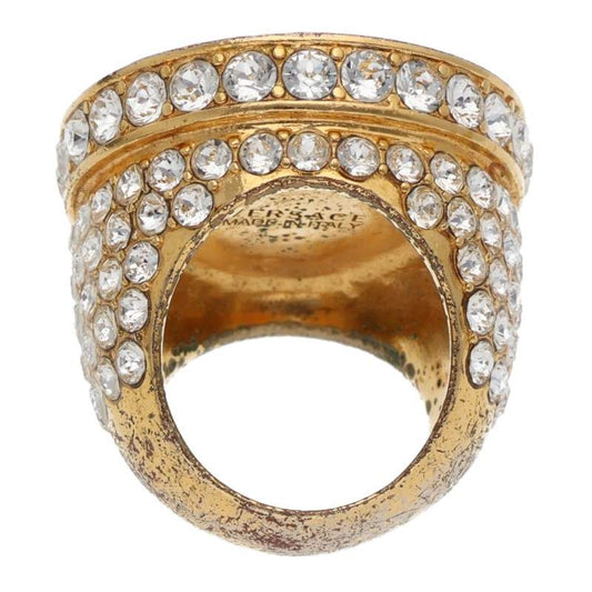 Versace Medusa Motif Rhinestone Ring Size ONE SIZE