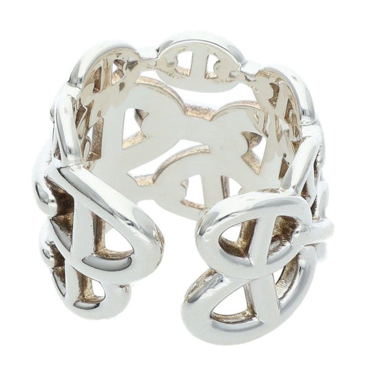 HERMES Chaine d'Ancre Enchainee GM Silver Ring Size ONE SIZE