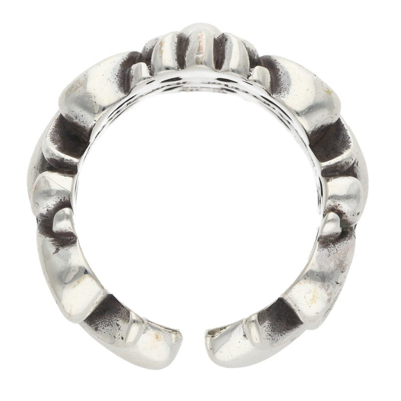 Chrome Hearts DBL FLRL CRS 925 Silver Ring Size US 8.5