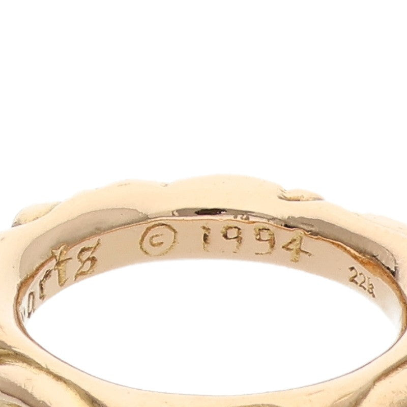 Chrome Hearts 22K Scroll Band Gold Ring Yellow Size 13.5
