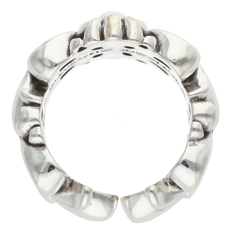 Chrome Hearts Double Floral Cross Silver Ring Size ONE SIZE