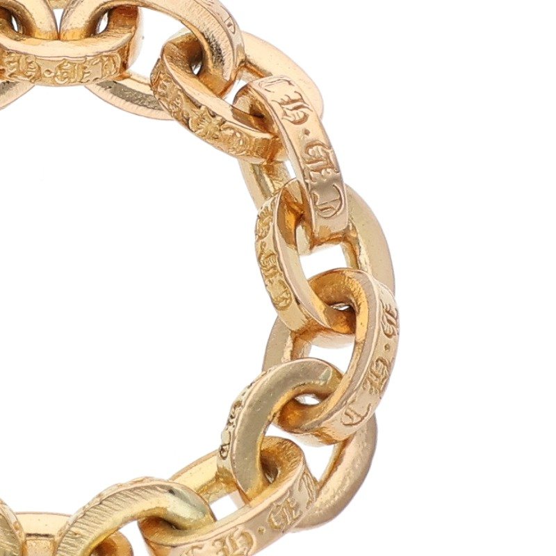 Chrome Hearts 22K Yellow Gold Paper Chain Ring Size US 6