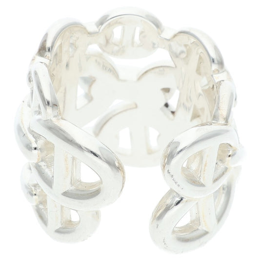 HERMES Chaine d'Ancre Enchainee GM Silver Ring Size ONE SIZE