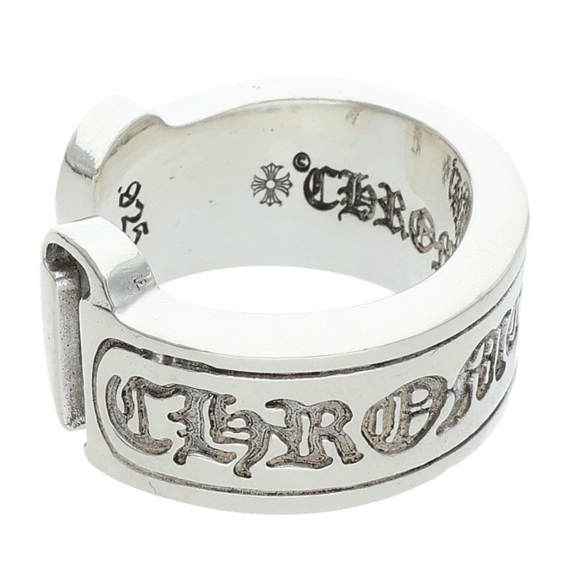 Chrome Hearts LG SCROLL LABEL Silver Ring Size US 5.5