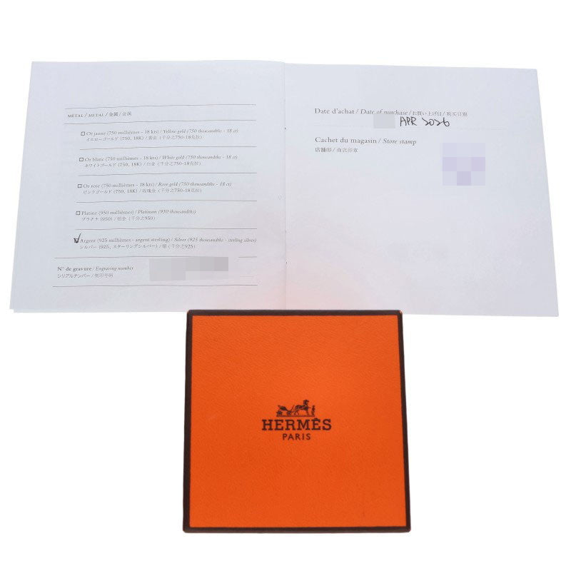 HERMES Chaine d'Ancre Enchainee GM Silver Ring Size ONE SIZE