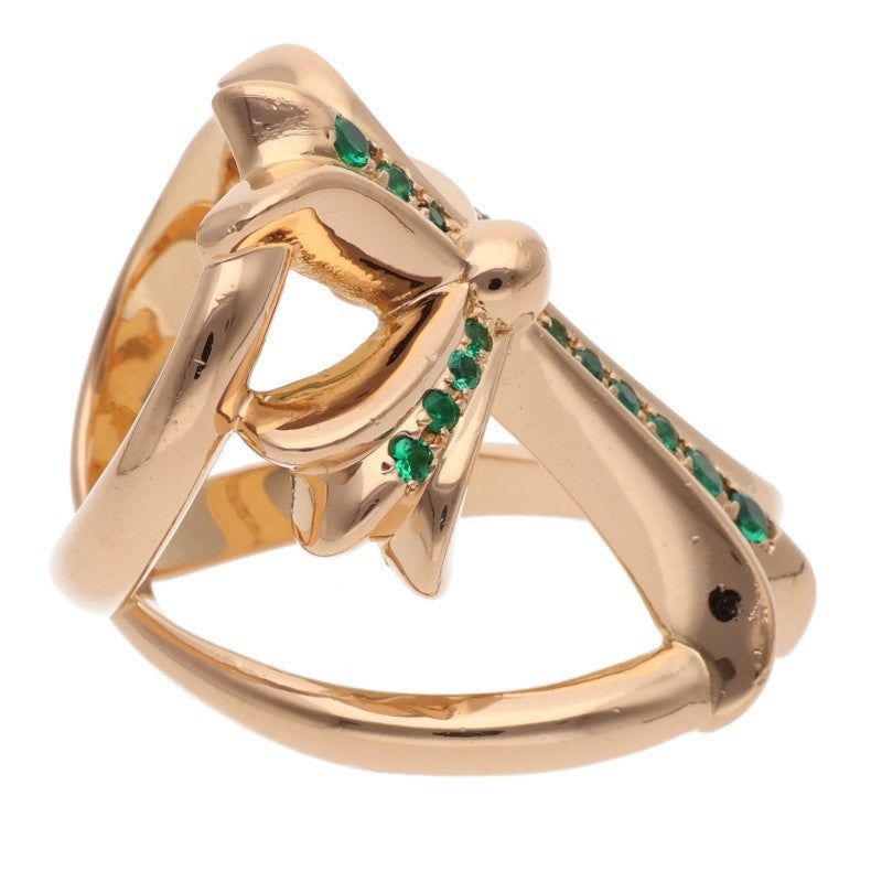 Chrome Hearts 22K Infinity CH Emerald Ring Size ONE SIZE