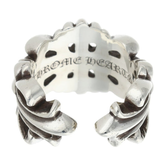 Chrome Hearts DBL FLRL CRS Silver Ring Size ONE SIZE