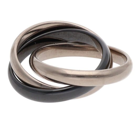 Cartier Trinity K18WG Black Ceramic Ring Size ONE SIZE