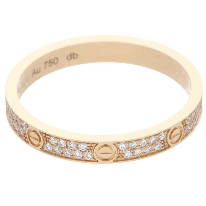 Cartier Mini Love Ring 18K YG Pave Diamond Size ONE SIZE