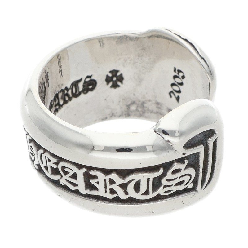 Chrome Hearts SM Scroll Label 925 Silver Ring Size ONE SIZE