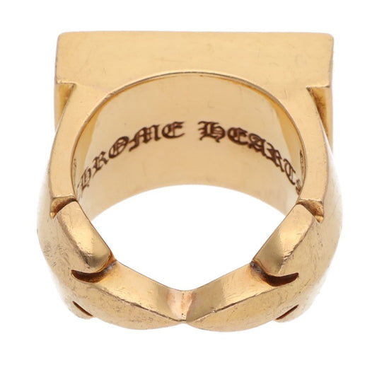 Chrome Hearts 22K Double Flerknee Bar Gold Ring Size 13.5