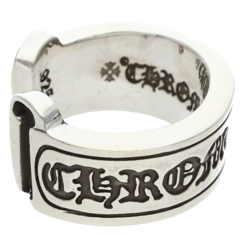 Chrome Hearts LG SCROLL LABEL Silver Ring Size ONE SIZE
