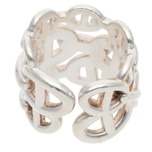 HERMES Chaine d'Ancre Enchainee GM Silver Ring Size ONE SIZE