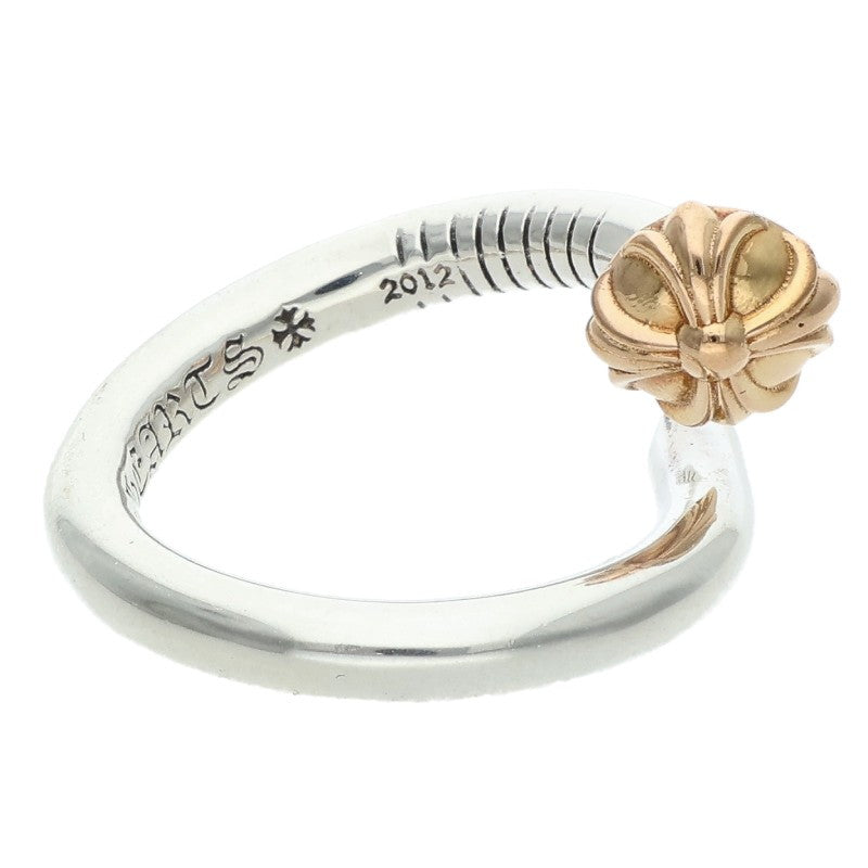 Chrome Hearts NAIL CRSBALL W GLD Silver Ring Size JP 14.5