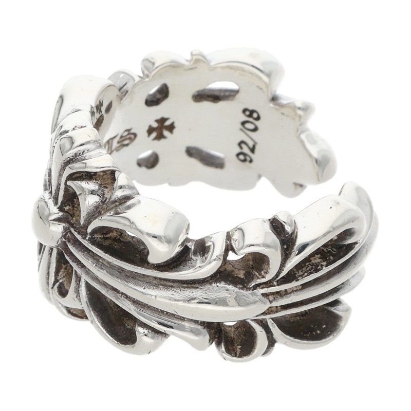 Chrome Hearts DBL FLRL CRS 925 Silver Ring Size ONE SIZE