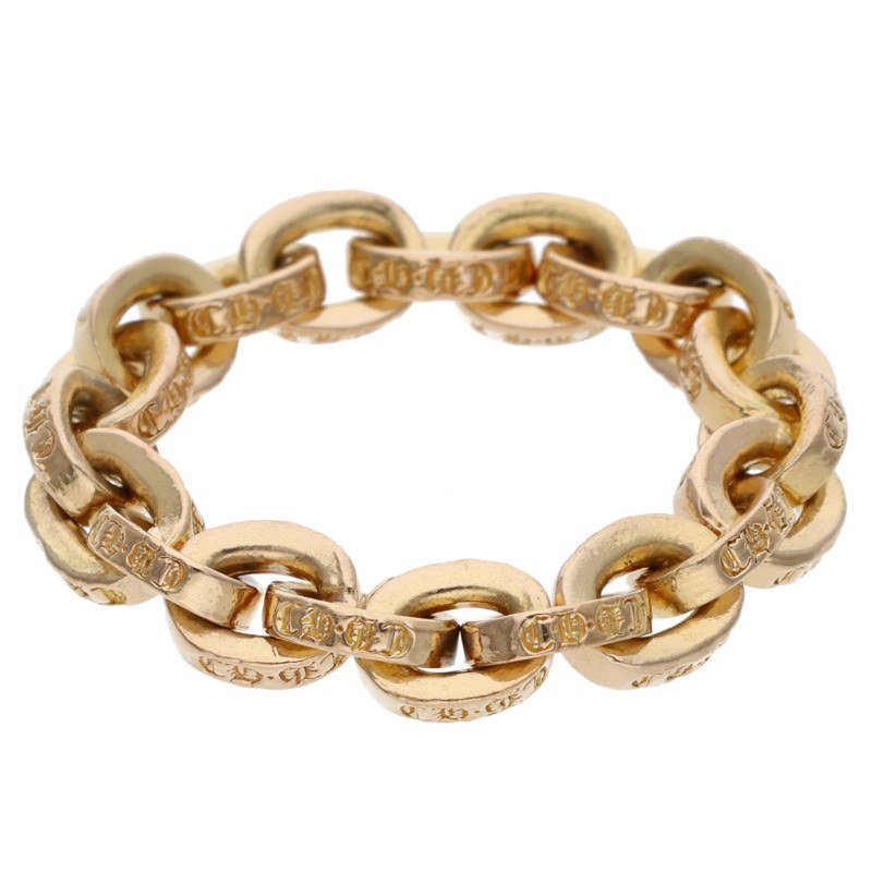 Chrome Hearts 22K Paper Chain Gold Ring Size US 8.5