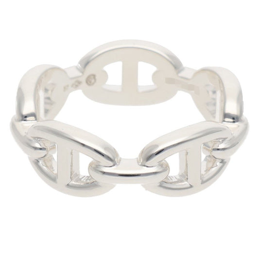 HERMES Chaine d'Ancre Enchainee PM Silver Ring Size 57