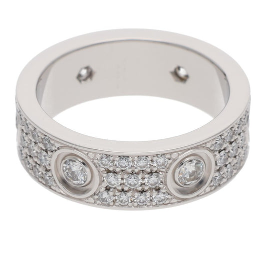 Cartier LOVE RING K18WG Pave Diamond Ring Size 55