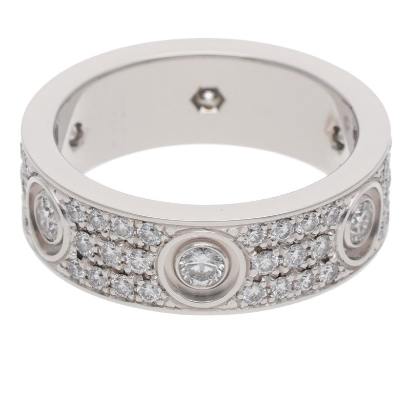 Cartier LOVE RING K18WG Pave Diamond Ring Size 55