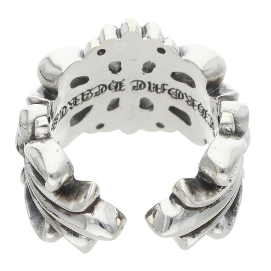 Chrome Hearts DBL FLRL CRS Silver Ring Size ONE SIZE