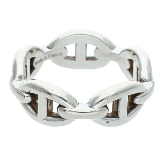 HERMES Chaine d'Ancre Enchainee PM Silver Ring Size 55