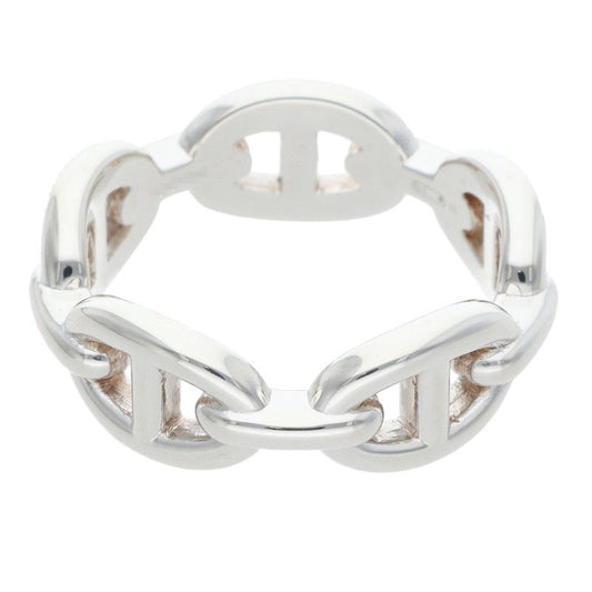 HERMES Chaine d'Ancre Enchainee PM Silver Ring Size 58