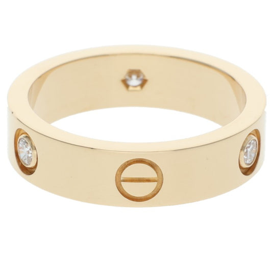 Cartier Love Ring 18K Yellow Gold 3-Diamond Ring Size 60