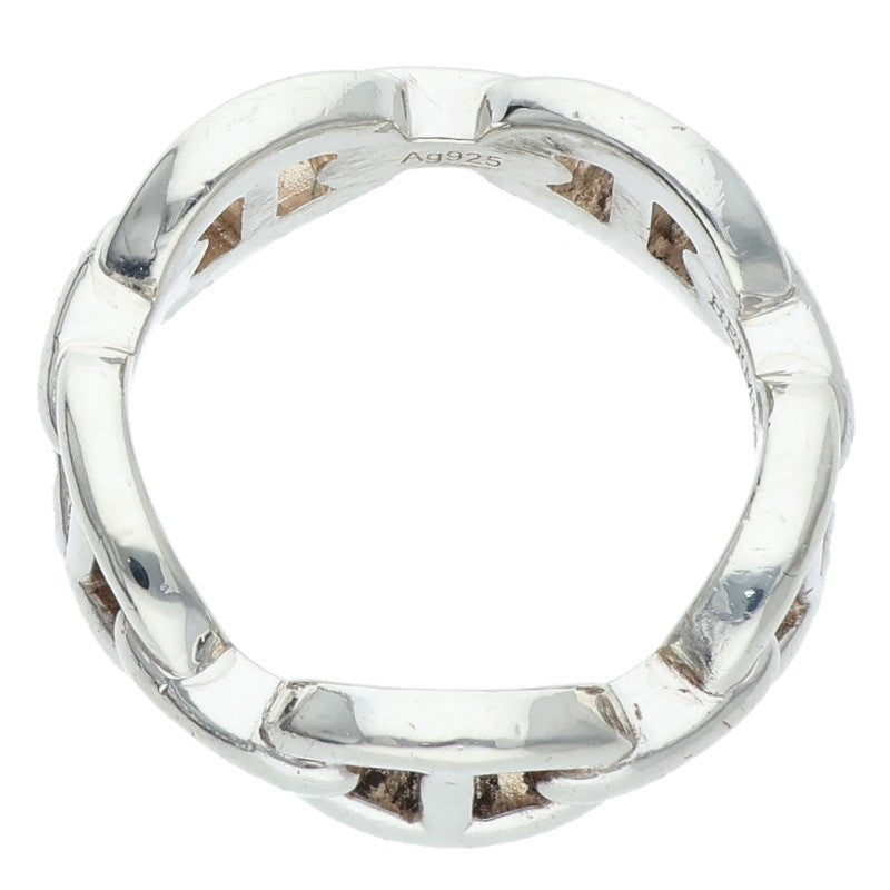 HERMES Chaine d'Ancre Enchainee PM Silver Ring Size 59