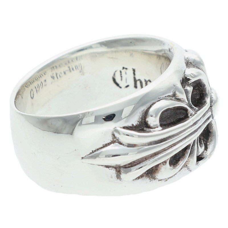 Chrome Hearts FLRL CRS Floral Cross Silver Ring Size JP 11.5