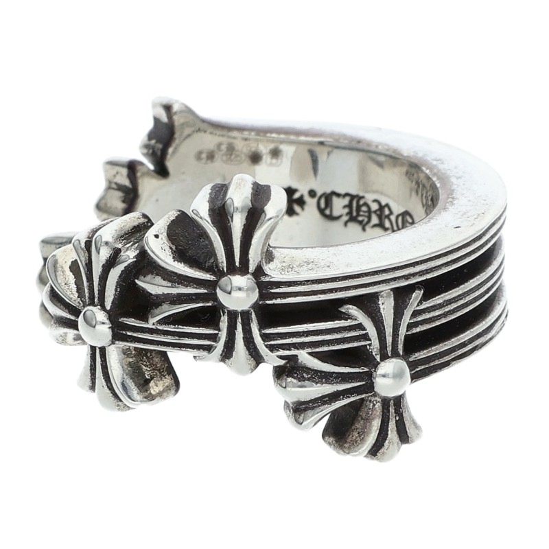 Chrome Hearts 925 Silver 3 CH CRS Cross Ring Size JP 16.5