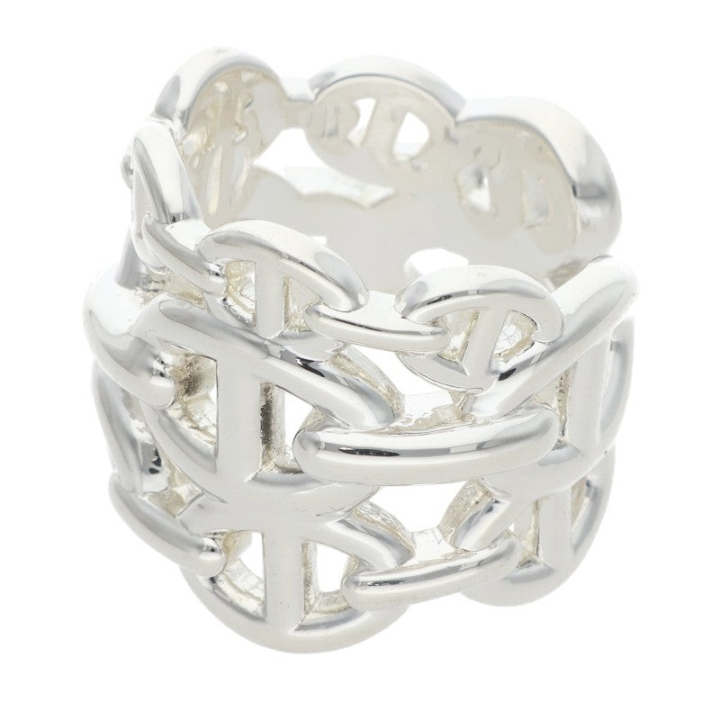 HERMES Chaine d'Ancre Enchainee GM Silver Ring Size JP 9