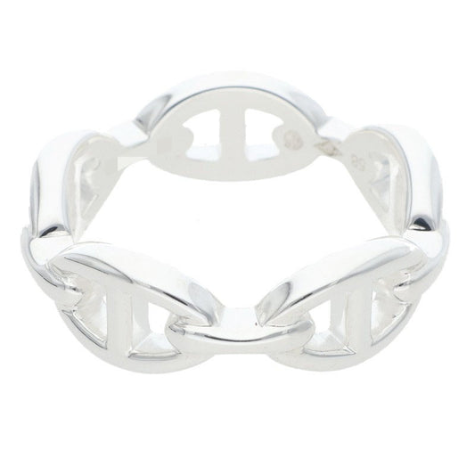 HERMES Chaine d'Ancre Enchainee PM Silver Ring Size 58