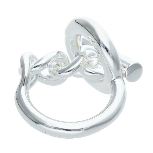 HERMES Croisette 925 Silver Ring Size 51