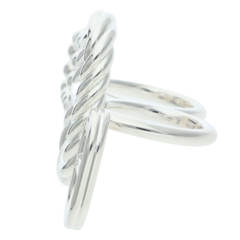 HERMES Area II Double Silver Ring Size 54