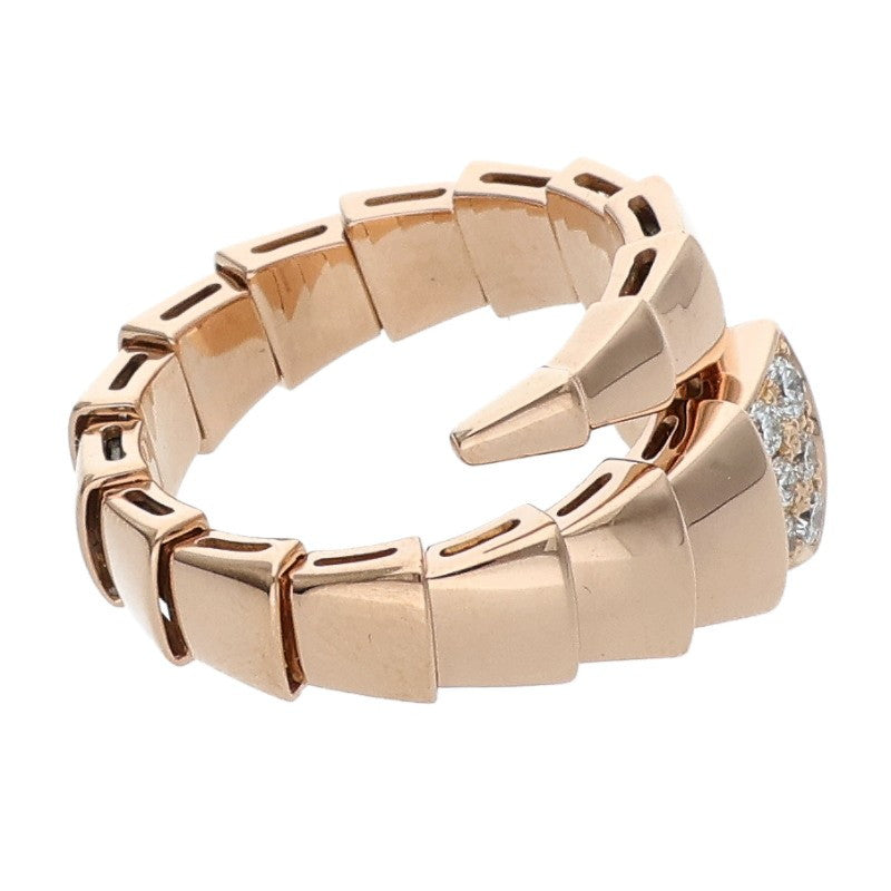 BVLGARI Serpenti Viper Top Diamond Coil Ring Size JP 14