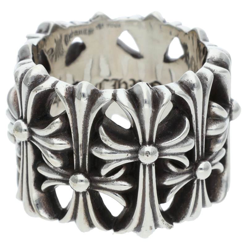 Chrome Hearts CEMETERY Cross Silver Ring Size JP 23.5