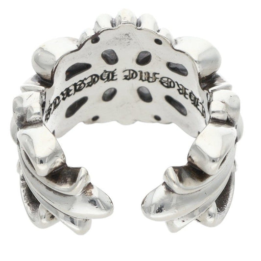 Chrome Hearts Double Floral Cross Silver Ring Size ONE SIZE