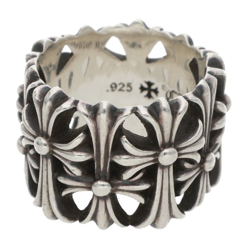 Chrome Hearts CEMETERY Cross Silver Ring Size JP 15