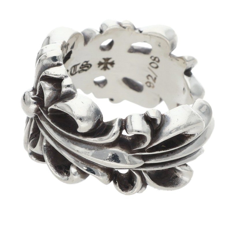 Chrome Hearts DBL FLRL CRS Silver Ring Size ONE SIZE